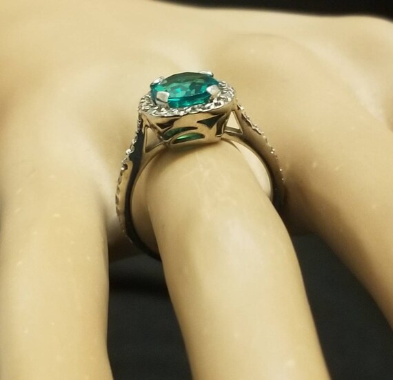 Vintage 14K White Gold engagement ring 2.15CT.Col… - image 9