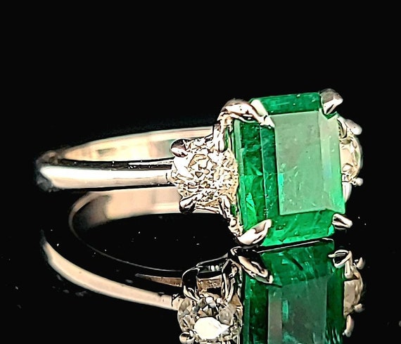 Vintage 14k white gold engagement Ring 1.72CT. Ge… - image 4