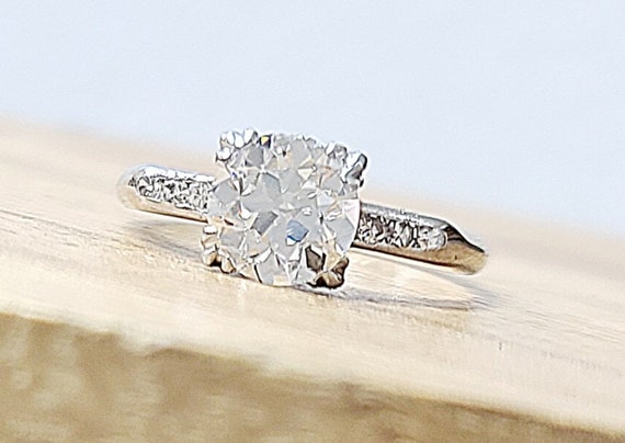 Vintage platinum engagement Ring 1.02CT. Natural … - image 6