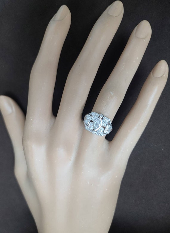 Vintage  0.52ct carat natural marquise Diamond Pl… - image 2