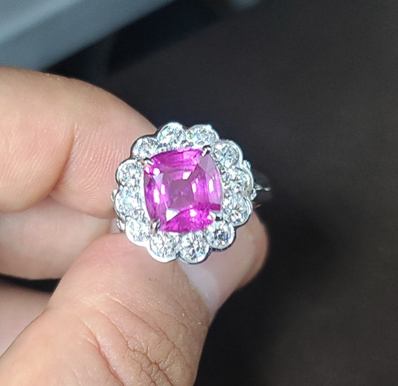 Vintage platinum engagement ring 5.04ct. natural … - image 7