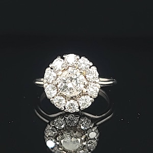 Vintage Art Deco Filigree  Platinum Ring 1.57ct.Natural Round Diamond  Circ 1920's