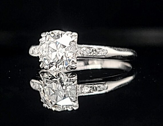 Vintage platinum engagement Ring 1.02CT. Natural … - image 5