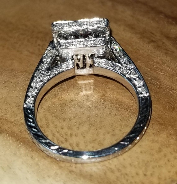 14k white gold engagement Ring 1.82CT. Natural ru… - image 9