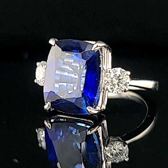 9.63carat vintage platinum sapphire engagement ri… - image 7