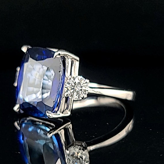 9.63carat vintage platinum sapphire engagement ri… - image 4