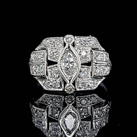 Vintage  0.52ct carat natural marquise Diamond Pl… - image 1