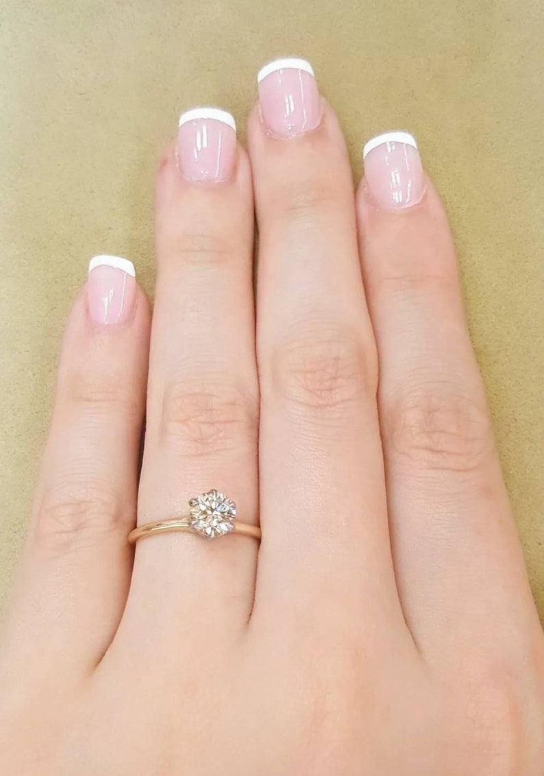 Platinum & 14k Gold Vintage Engagement Ring Round Cut Diamond Etsy