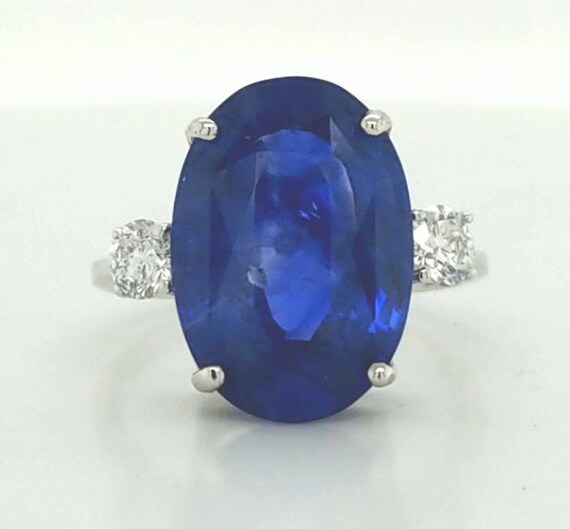 Vintage 14k white  gold engagement Sapphire Ring … - image 9