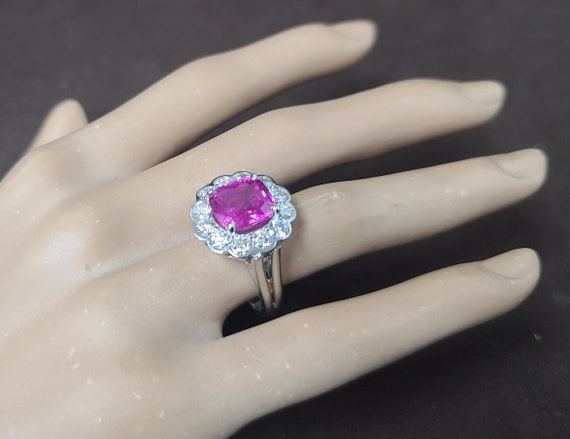 Vintage platinum engagement ring 5.04ct. natural … - image 3