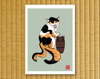 Modern Yokai print Nekomata