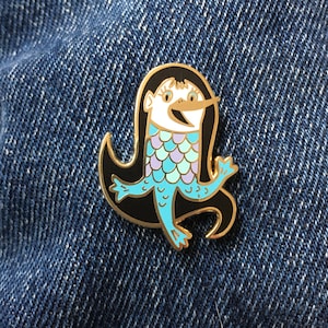 Amabie yokai enamel pin
