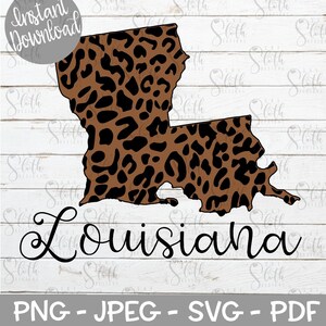 Leopard Print Louisiana SVG, Louisiana SVG, State SVG