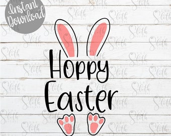 Happy Easter SVG, Easter Bunny SVG Cut File For Silhouette and Cricut