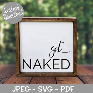 Get Naked SVG, Bathroom Sign Digital File, SVG