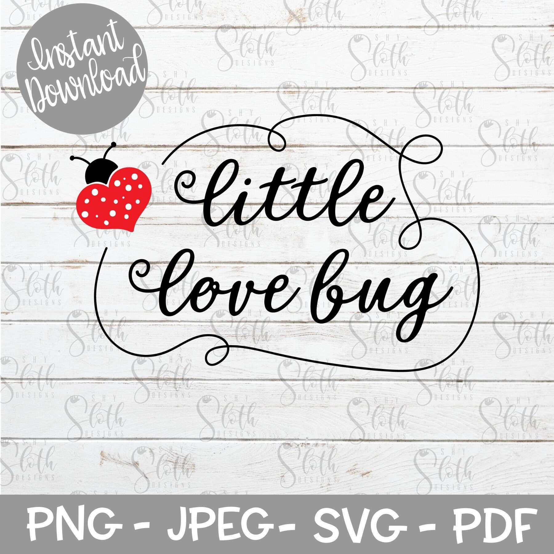 Little Love Bug SVG Cut File, Valentines Day Cut File for Silhouette ...