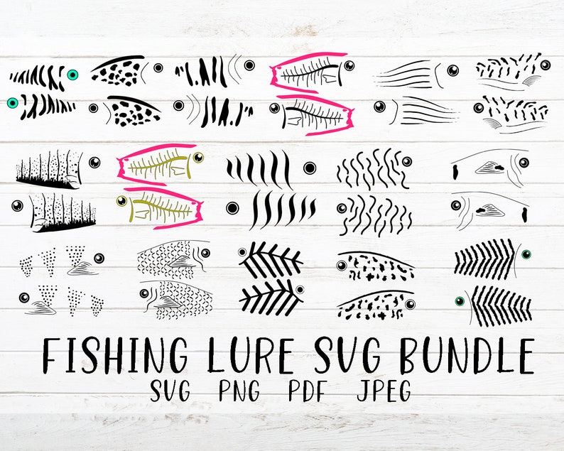 Download Fishing Lure SVG Bundle Fishing Lure Pattern SVG Cut File | Etsy