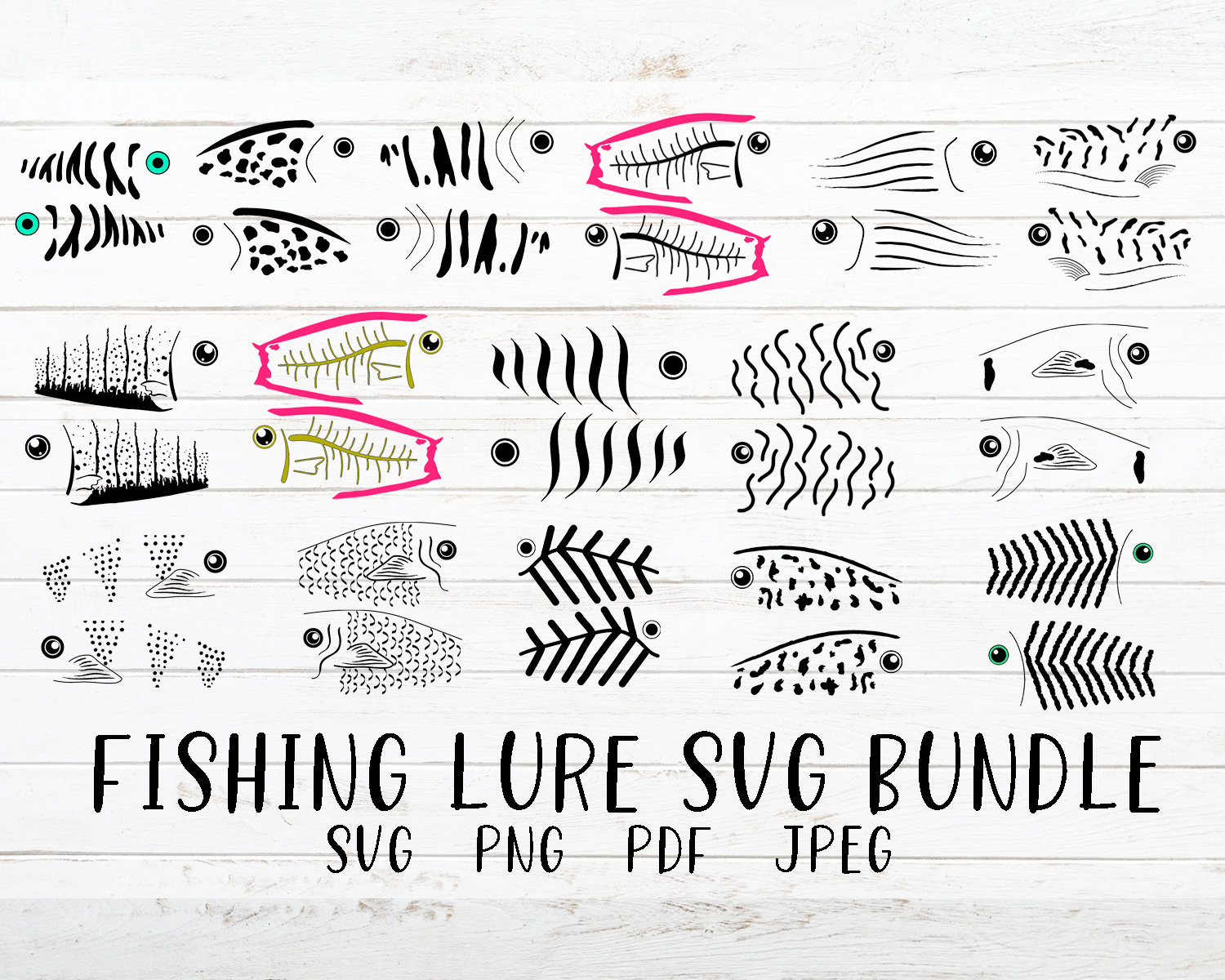 Fishing Lure SVG Bundle, Fishing Lure Pattern, SVG Cut File for
