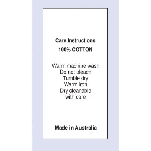 Care Label on satin fabric - 100% COTTON (SMIA-1009) - 20 pack - Washing instructions - tags and labels for handmade items