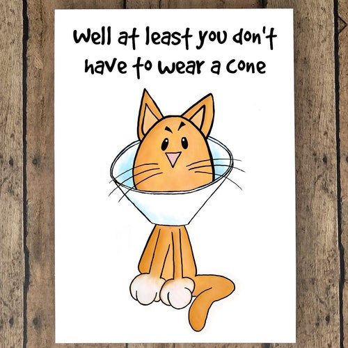 Funny Cat Get Well Card at Least You Don't Have to Wear - Etsy Funny Cat Get Well Card at Least You Don't Have to Wear - Etsy