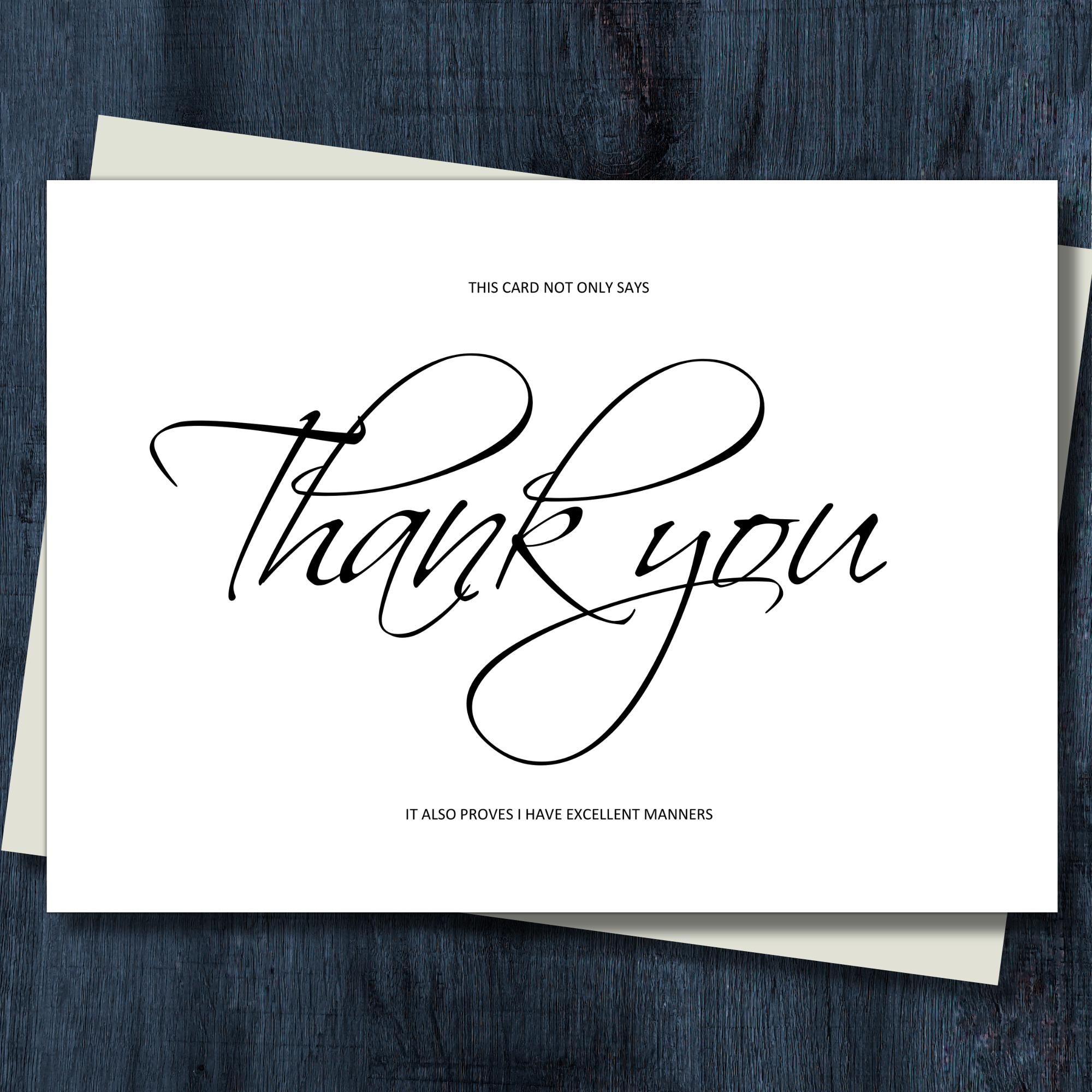 thank you♡ Funny Thank You Card / Postcard - This Card Not Only Says Thank