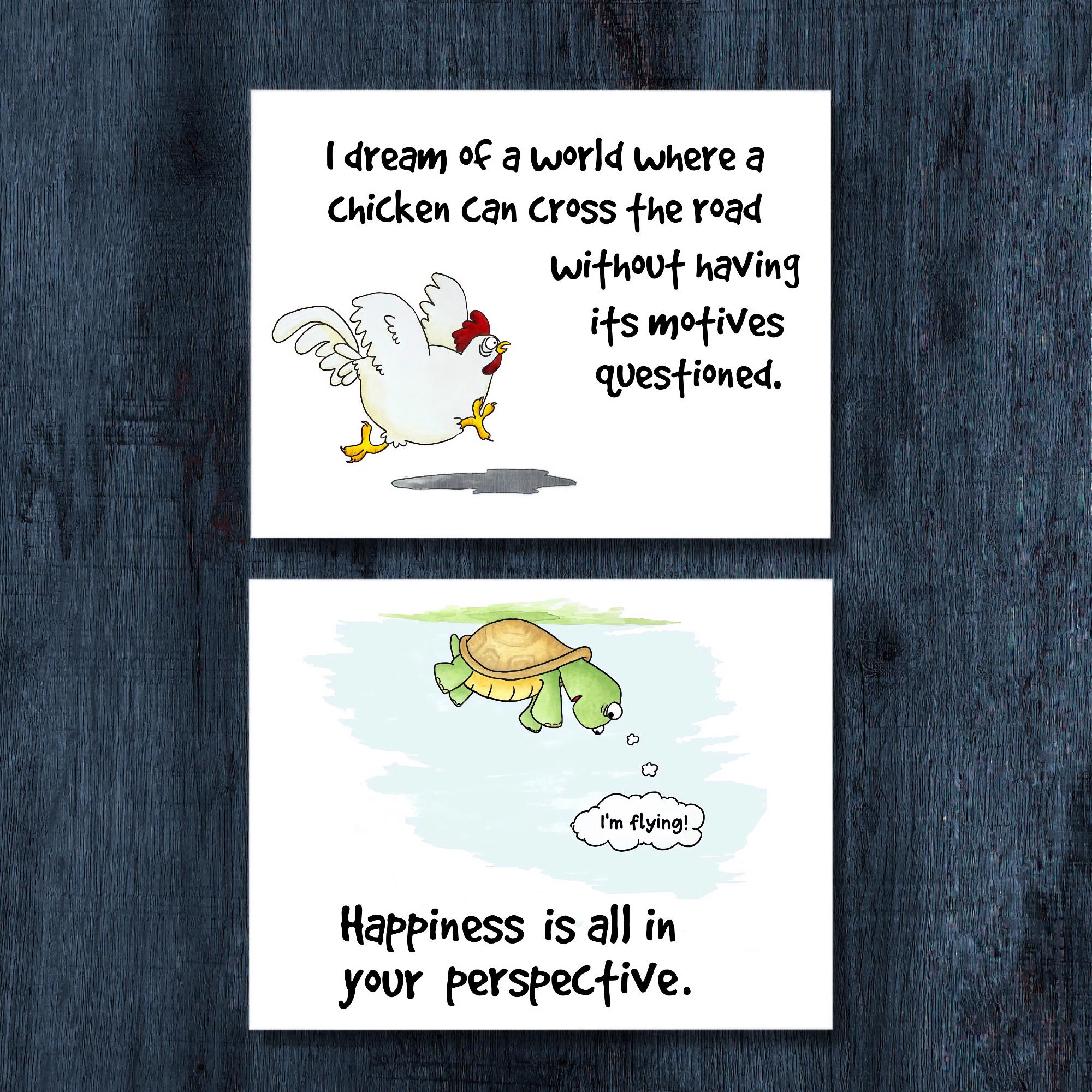 Funny Notecard Set, Five Cards - Etsy