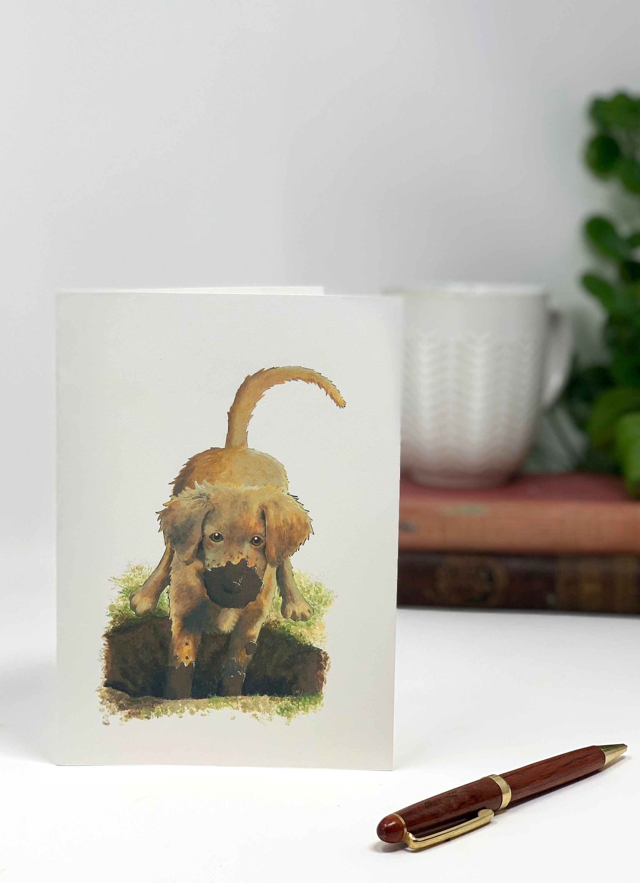 Funny Dog Greeting Card Golden Retriever Etsy