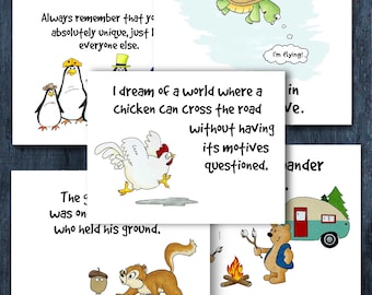 Funny Notecard Set, Five Cards