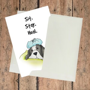 Funny Dog Get Well Card - St. Stay. Heal. - Etsy - View #4