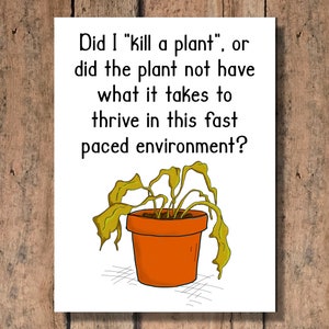 Funny Greeting Card - Did I "Kill a Plant"?