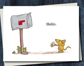 Funny Greeting Card or Postcard - Hello!
