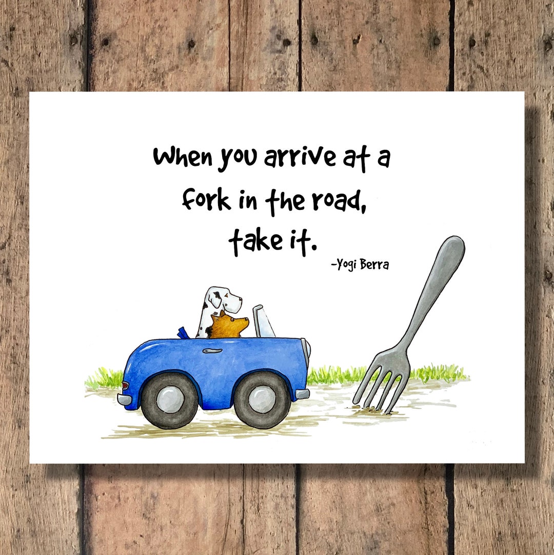Funny Dog Greeting Card Fork in the Road - Etsy