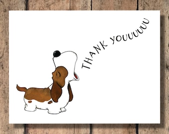 Funny Basset Hound Thank You Card - Perfect for Dog Lovers!