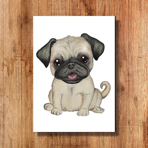 Funny Dog Postcard - Pug