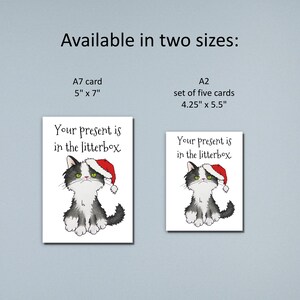 Funny Cat Christmas Card - Your Present is in the Litter Box! image 4