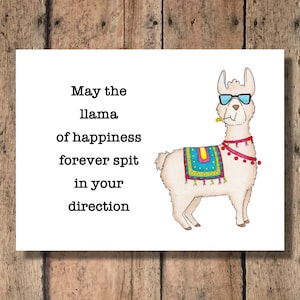 Funny Greeting Card - Llama of Happiness
