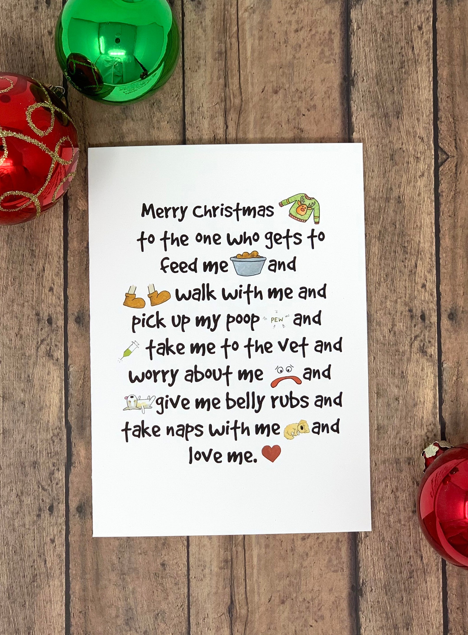 Merry Christmas From the Dog Funny Christmas Card | Etsy