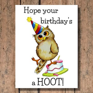 Funny Birthday Card - Hope Your Birthday's a Hoot!