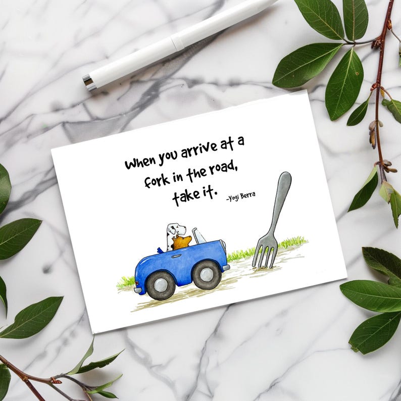 Funny Dog Greeting Card or Postcard - Fork in the Road image 3