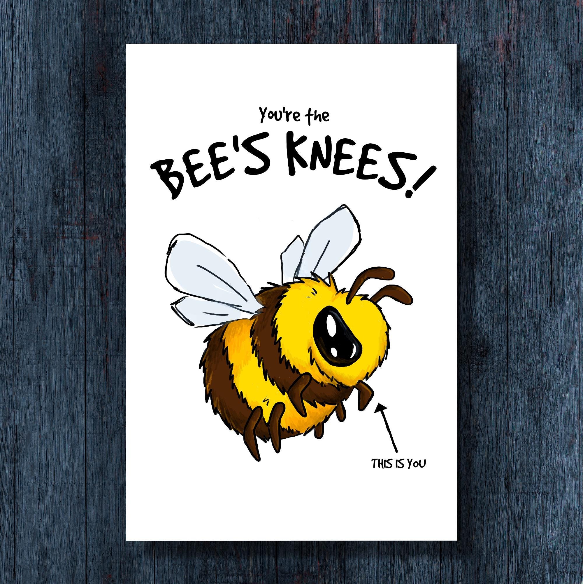 Funny Postcard - You're the Bee's Knees! - Etsy
