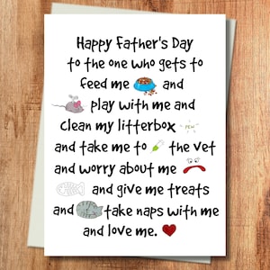 Funny Father&#39;s or Mother&#39;s Day Card from the Cat
