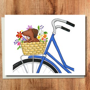 Funny Bike Ride Dachshund Card -