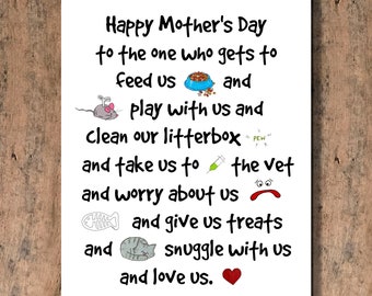 Funny Mother's or Father's Day Card from the Cat