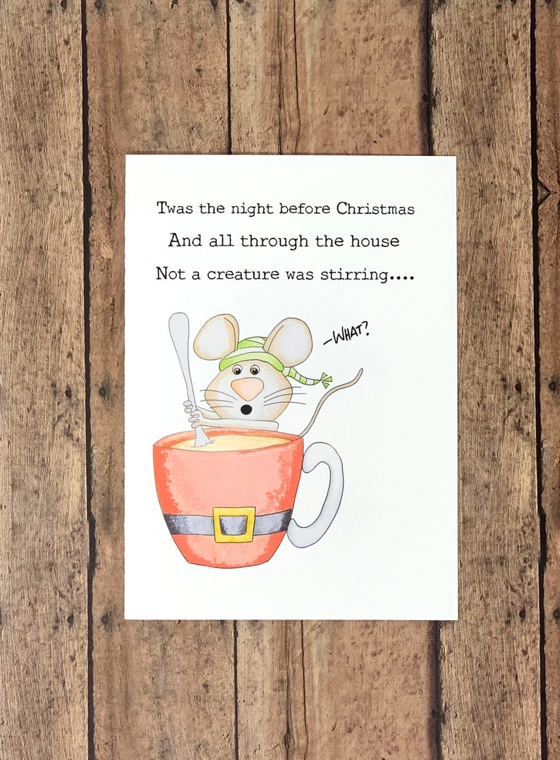 Funny Christmas Card Not a Creature was Stirring Etsy