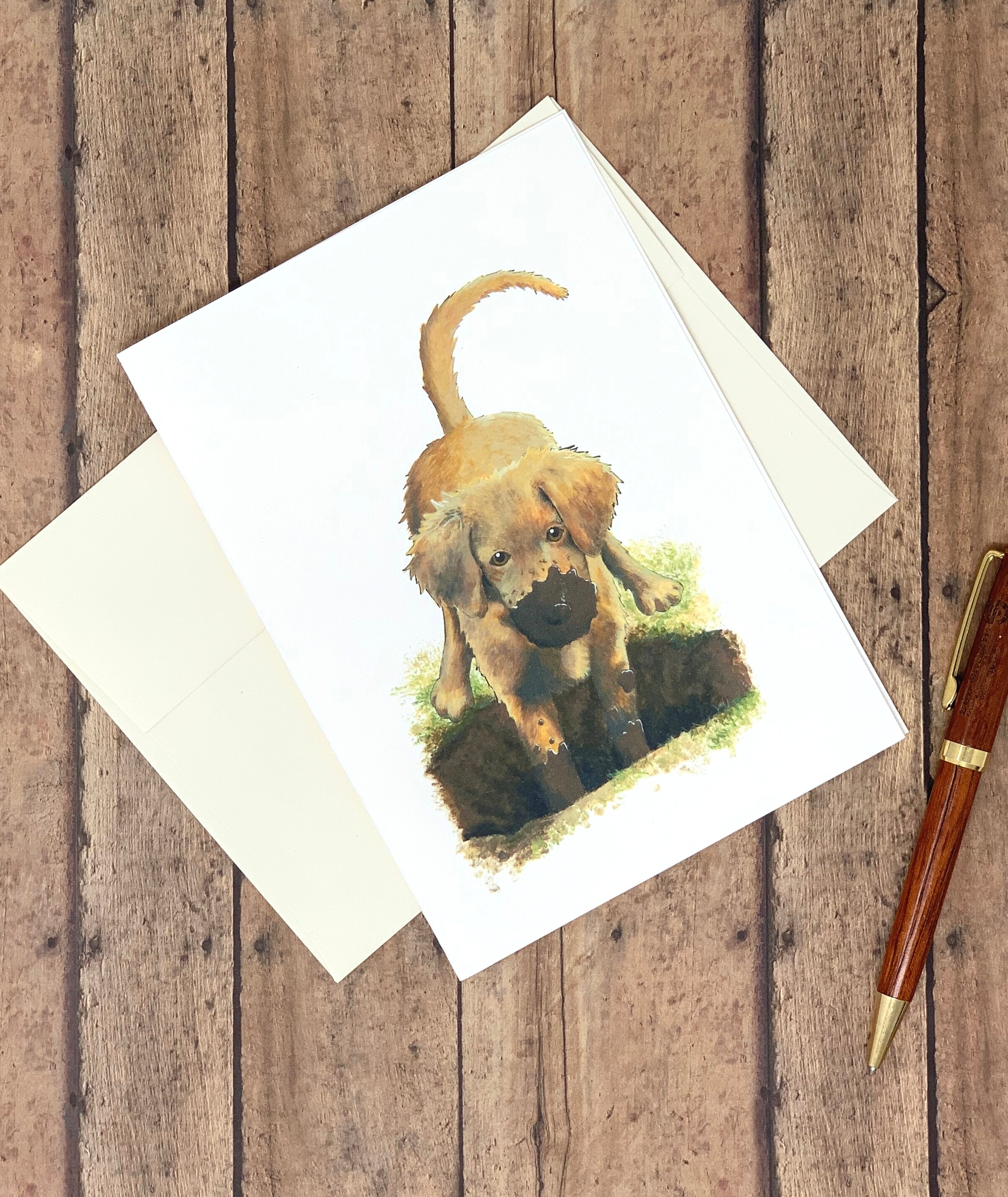 Funny Dog Greeting Card Golden Retriever Etsy