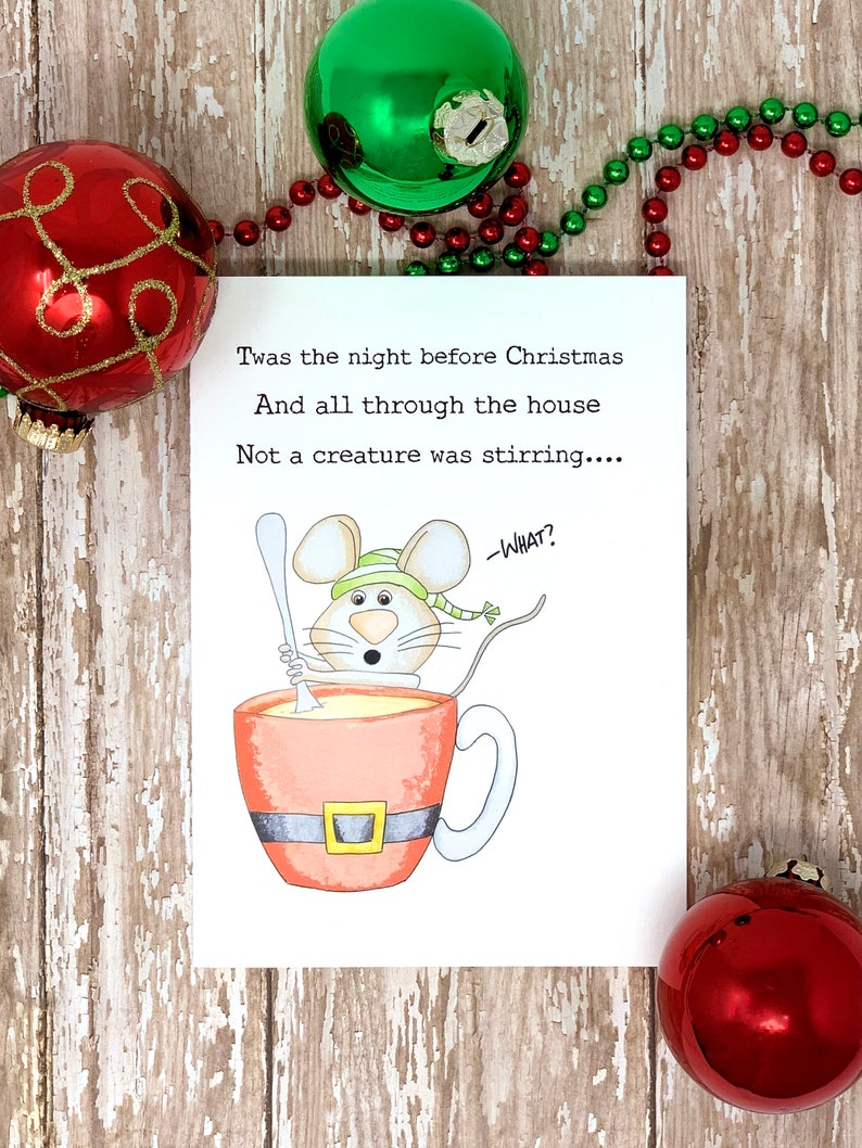 Funny Christmas Card Not a Creature was Stirring Etsy