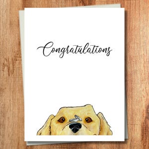 Cartão de casamento engraçado Golden Retriever / Yellow Lab Dog
