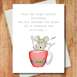 Funny Mouse Christmas Card - Not a Creature was Stirring