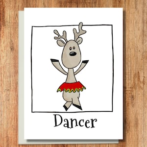 Funny Santa&#39;s Reindeer Christmas Card - Dancer