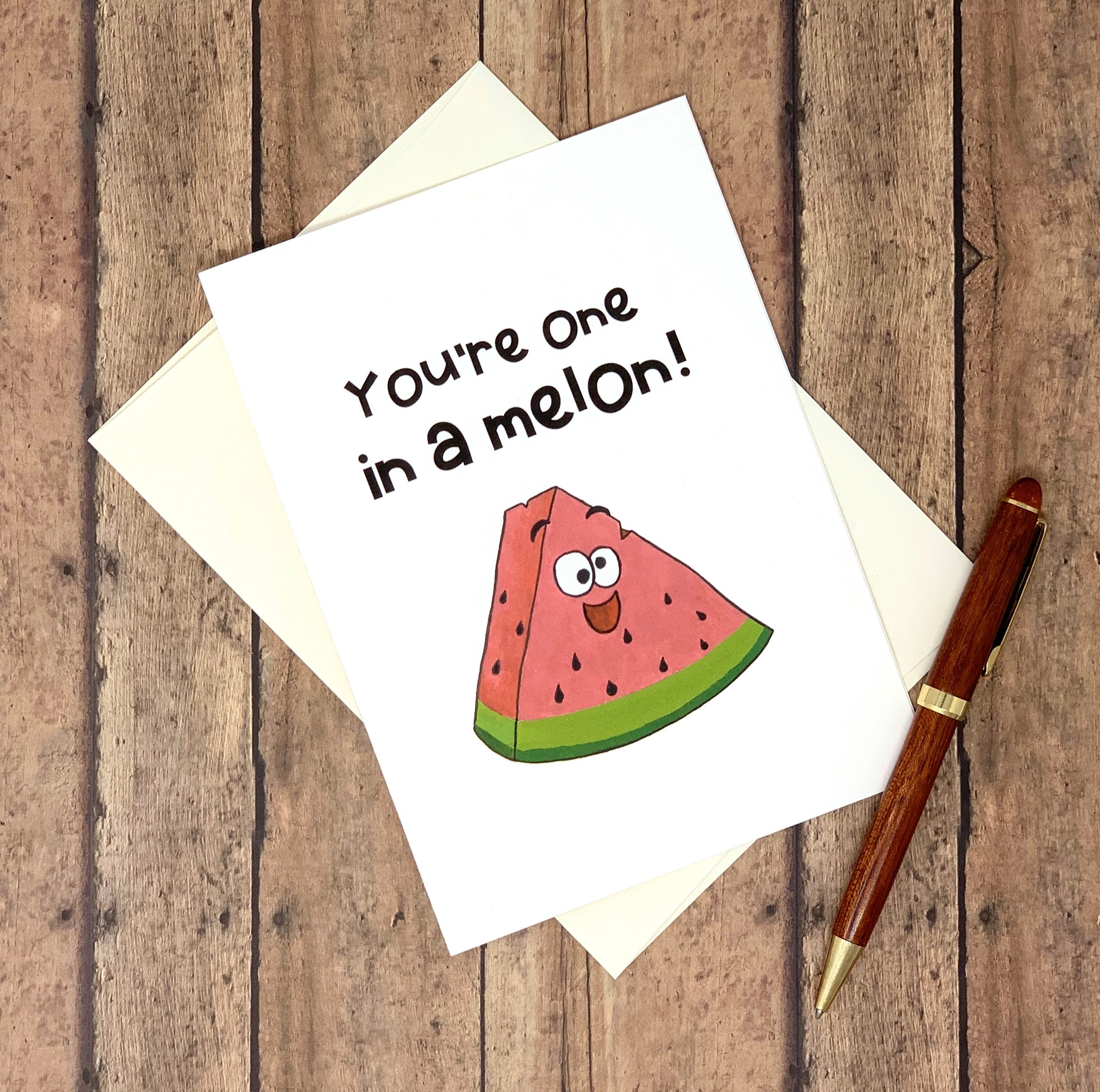 Funny Greeting Card You're One in a Melon - Etsy